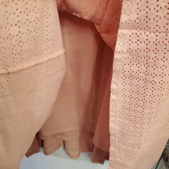 Limited pale peachy pink eyelet soft midi dress plus size 3X - Picture 8 of 10